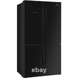 Réfrigérateur américain Smeg FQ60NDF noir, classé 4 étoiles, avec 4 portes (JUB-8032)