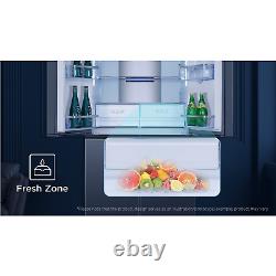 Réfrigérateur américain à quatre portes TCL de 466 litres avec distributeur d'eau RP466CSE1UK