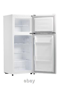 Réfrigérateur blanc Smad à deux portes, petit congélateur supérieur, pose libre, 121L