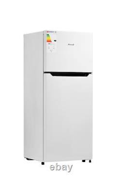 Réfrigérateur-congélateur Smad 126 litres 2 portes en acier inoxydable, autonome, blanc pour la maison.