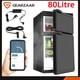 R&eacute;frig&eacute;rateur-cong&eacute;lateur &agrave; Compresseur 80l &agrave; Double Porte 12v 24v Avec Contr&ocirc;le Par Application Pour Camping-car, Van Am&eacute;nag&eacute;, Bateau