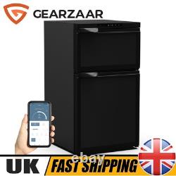 Réfrigérateur-congélateur à compresseur 80L basse consommation noir à double porte pour camping-car -20°C UK BT