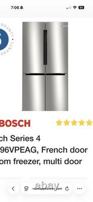 Réfrigérateur-congélateur à portes françaises Bosch Série 4 KFN96VPEAG 405 L/200 L Inox