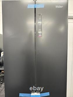 Réfrigérateur congélateur à portes françaises Haier HFR5719ENPB ardoise noire E Noté