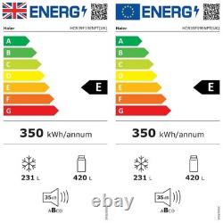 Réfrigérateur congélateur américain Haier Series 3 250 litres à quatre portes noir HCR39F19ENPT