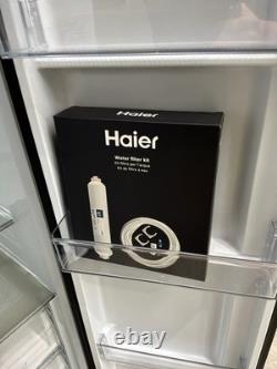 Réfrigérateur-congélateur américain Haier à froid ventilé avec raccordement à l’eau, noir HSW59F18EIPT #LF129394
