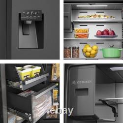 Réfrigérateur-congélateur américain Hisense PureFlat 584 litres à quatre portes noir RQ760N4SBFE