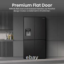 Réfrigérateur-congélateur américain Hisense PureFlat 584 litres à quatre portes noir RQ760N4SBFE