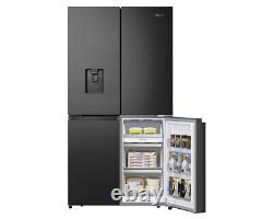 Réfrigérateur-congélateur américain Hisense Pureflat RQ758N4SWFE 91 cm 606 L Noir à porte croisée