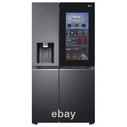Réfrigérateur-congélateur américain LG InstaView ThinQ GSXV90MCAE en noir mat