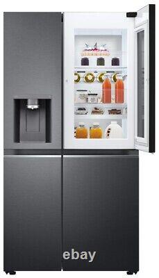 Réfrigérateur-congélateur américain LG InstaView ThinQ GSXV90MCAE en noir mat