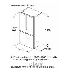 Réfrigérateur-congélateur américain Siemens KF96NVPEAG porte française IQ300 acier inox brossé Inox