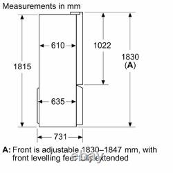 Réfrigérateur-congélateur américain Siemens KF96NVPEAG porte française IQ300 acier inox brossé Inox