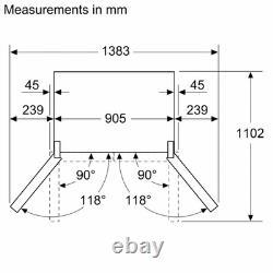 Réfrigérateur-congélateur américain Siemens KF96NVPEAG porte française IQ300 acier inox brossé Inox