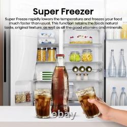 Réfrigérateur-congélateur américain sans givre Hisense RS694N4TZE 91 cm en acier inoxydable E