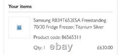 Réfrigérateur-congélateur classique Samsung RB34T652ESA/EU argenté, utilisé seulement 6 mois