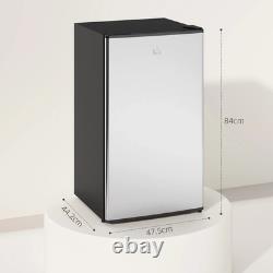 Réfrigérateur-congélateur compact sous plan de 91 L avec porte réversible, argenté