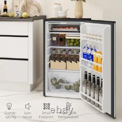 Réfrigérateur-congélateur compact sous plan de 91 L avec porte réversible, argenté