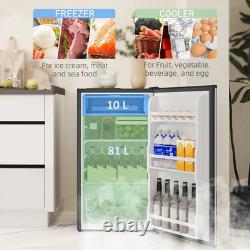 Réfrigérateur-congélateur compact sous plan de 91 L avec porte réversible, argenté
