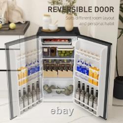 Réfrigérateur-congélateur compact sous plan de 91 L avec porte réversible, argenté