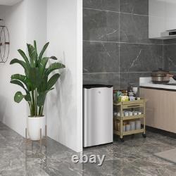 Réfrigérateur-congélateur compact sous plan de 91 L avec porte réversible, argenté