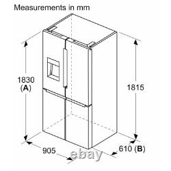 Réfrigérateur congélateur indépendant Bosch Série 6 574 litres à quatre portes Brus KFI96APEAG