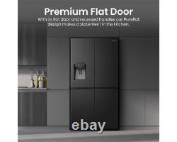 Réfrigérateur congélateur noir à quatre portes Hisense PureFlat RQ760N4SBFE 91 cm 584 L