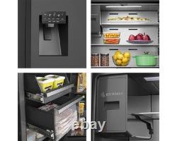 Réfrigérateur congélateur noir à quatre portes Hisense PureFlat RQ760N4SBFE 91 cm 584 L