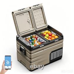 Réfrigérateur/congélateur portable pour voiture Alpicool, 35 L, double zone, double porte, compresseur 12/24 V