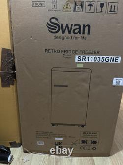 Réfrigérateur-congélateur rétro sur pied Swan 88 L vert à porte simple SR11035GNE