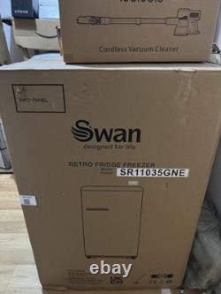 Réfrigérateur-congélateur rétro sur pied Swan 88 L vert à porte simple SR11035GNE
