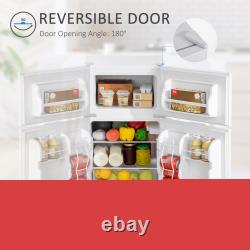 Réfrigérateur-congélateur sous comptoir de 88L avec 2 portes, petit réfrigérateur, classe E