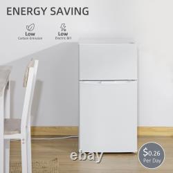 Réfrigérateur-congélateur sous comptoir de 88L avec 2 portes, petit réfrigérateur, classe E