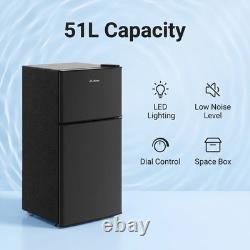 Réfrigérateur sous plan 51 L, réfrigérateur compact autoportant avec 2 portes