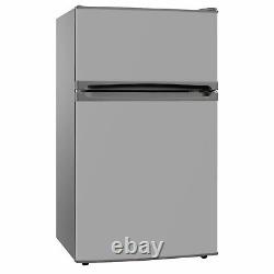 Sia Uff01ss 88l Argent/gris Autoportant Sous Le Comptoir 2 Portes Réfrigérateur Congélateur