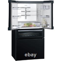Siemens iQ500 réfrigérateur-congélateur pose libre à portes françaises de 572 litres, noir, KF96RSBEA