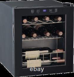 Smad 15 Bottle Wine Cooler Fridge Comptoir Led Écran Tactile 46l Glass Door