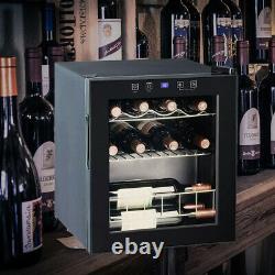 Smad Table Top Refroidisseur De Vin Mini Réfrigérateur 16 Bouteilles Porte En Verre 46 L Boissons Chiller