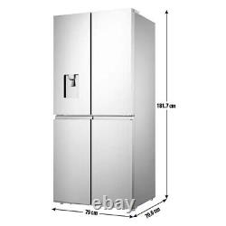 Sonence RQ560N4WCF Réfrigérateur Américain à Quatre Portes et Congélateur en Argent