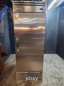 Véritable congélateur commercial vertical à une porte en acier inoxydable