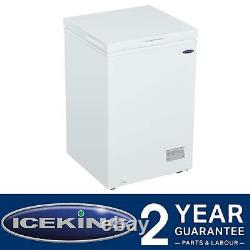 White Freestanding Chest Freezer 98l Outbuilding Approprié Iceking Cf100w. E